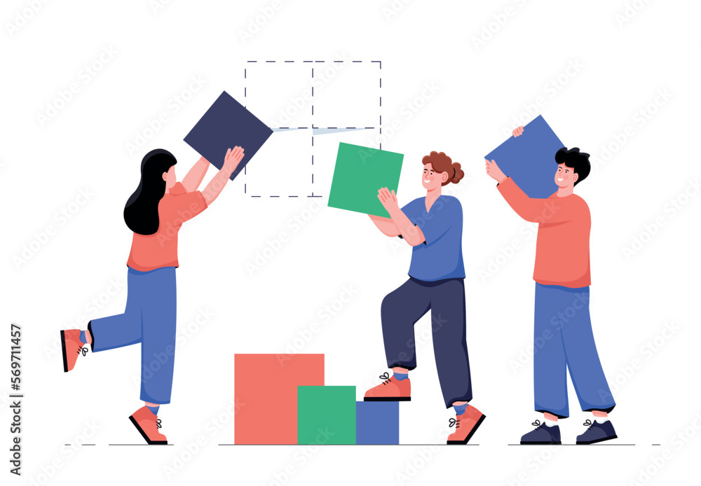 Fototapeta premium Abstract teamwork process