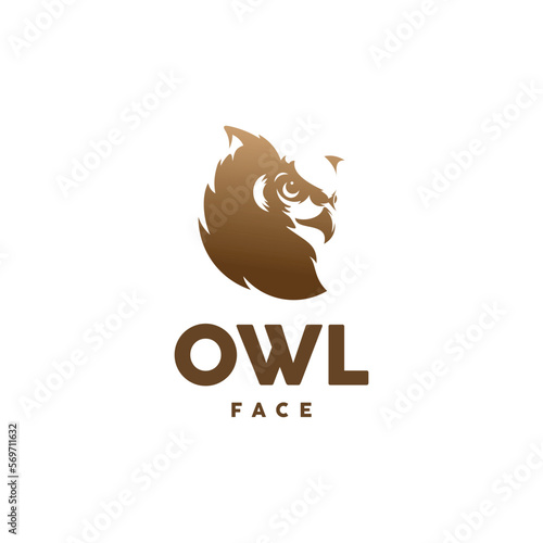 owl face logo focused looking for prey