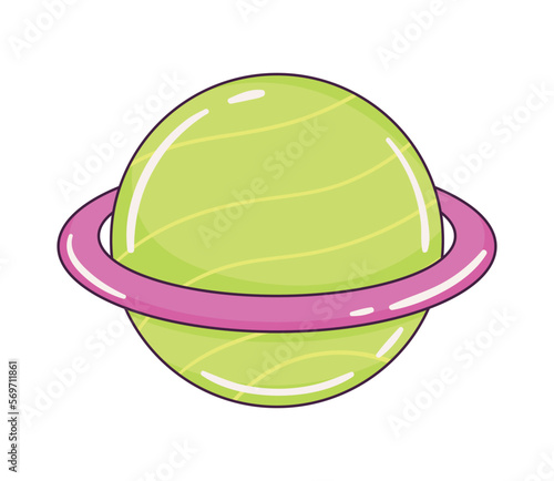 saturn planet retro style