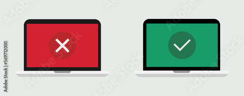 Color image of laptop. Vector illustration