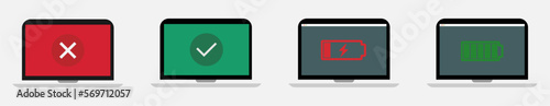 Color image of laptop. Vector illustration