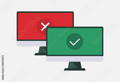 Color image of laptop. Vector illustration