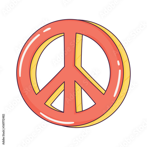 peace symbol retro style
