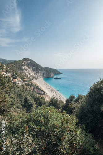 Fototapeta Naklejka Na Ścianę i Meble -  Milos beach in Agios Nikitas during the summer