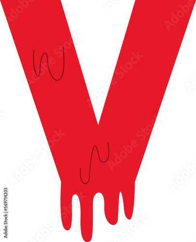 Letter V Blood Text Effect