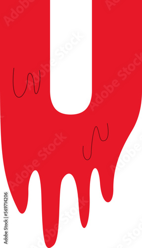 Letter U Blood Text Effect