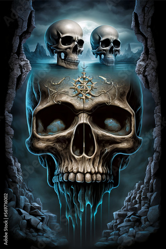 cascading skulls majestätisch epic Wagnerian 