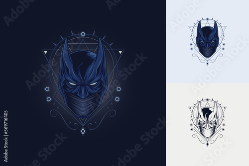 Dark Ninja vector illustration symbol insignia