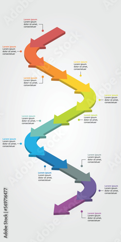 timeline arrow chart template for infographic for presentation for 12 element