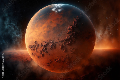 Red Planet in the Dark Universe, Mars with a Gaseous Atmosphere