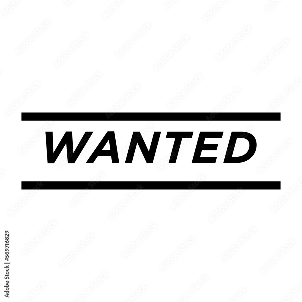 Wanted stamp icon vector logo design template Wanted stamp icon vector logo design template