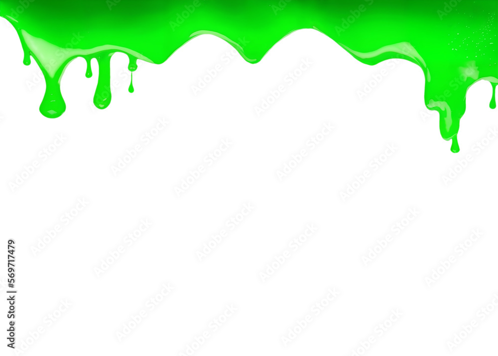 Isolated trail (horizontal line) of sticky green slime, a dense dripping liquid going down a transparent surface.
Isolated trail (horizontal line) of sticky green slime, a dense dripping liquid going down a transparent surface.