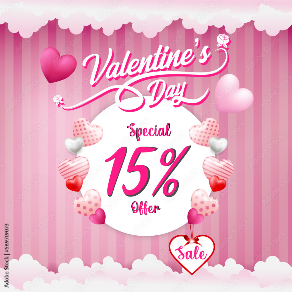 Valentine's day sale banner template or sale template Valentine's day sale banner template or sale template