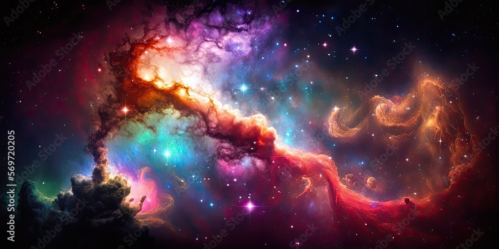 rainbow nebula galaxy background