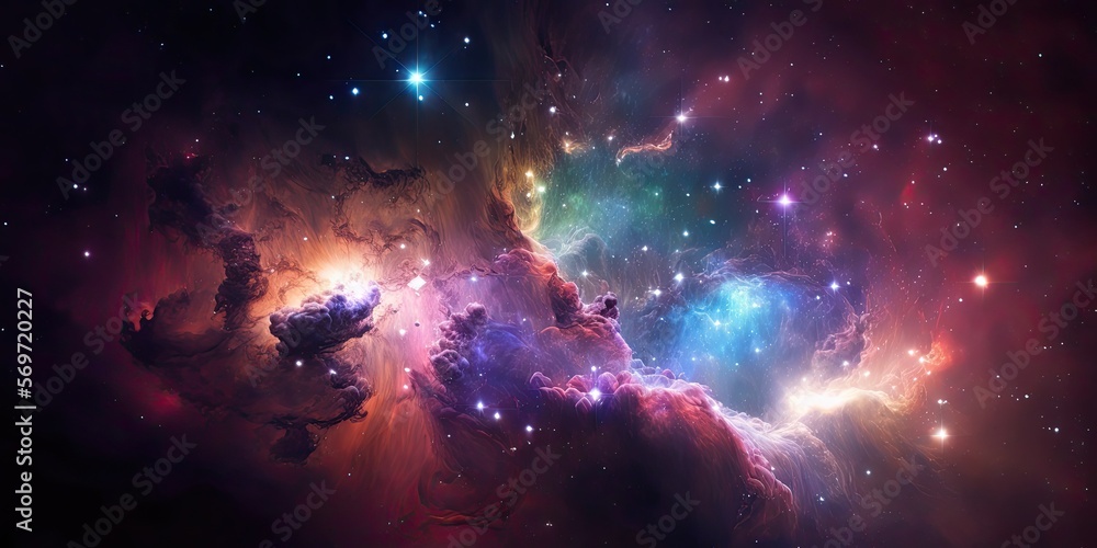 Colorful space galaxy nebula. Stary night cosmos. Universe science astronomy. Supernova background wallpaper