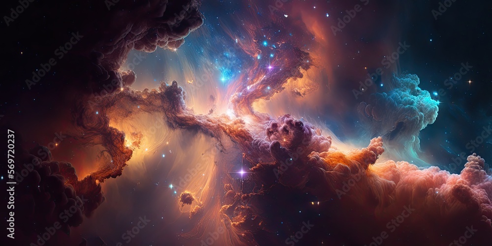 Fotografia Colorful space galaxy cloud nebula su EuroPosters.it