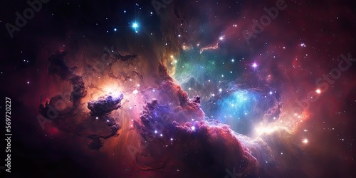 Obraz na płótnie Colorful space galaxy nebula. Stary night cosmos. Universe science astronomy. Supernova background wallpaper w salonie