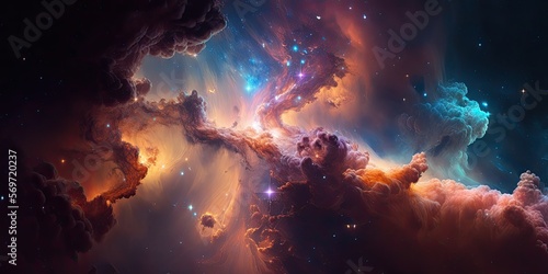 Fototapeta Naklejka Na Ścianę i Meble -  Colorful space galaxy cloud nebula. Stary night cosmos. Universe science astronomy. Supernova background wallpaper