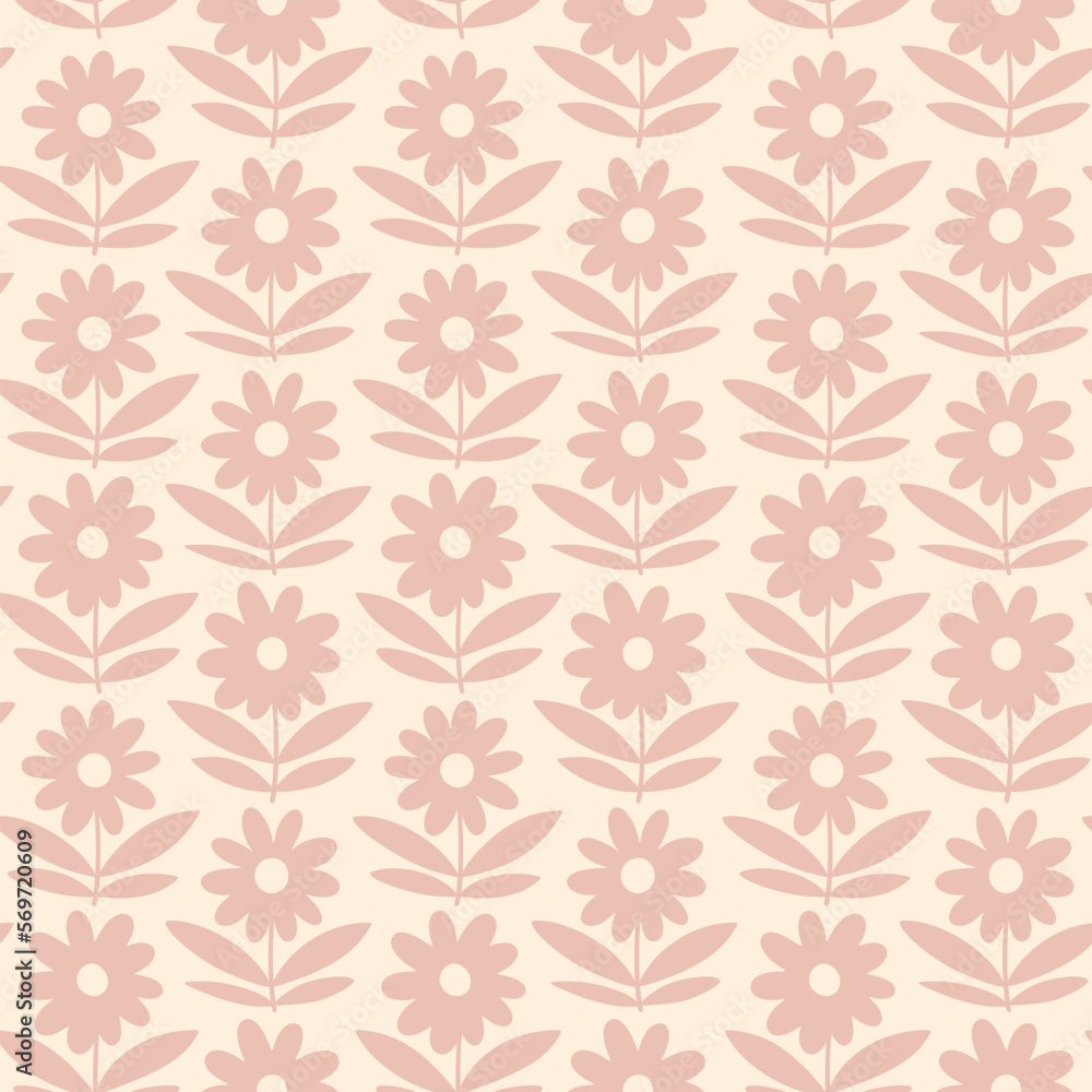 Seamless pattern with decorative doodle flowers, textile surface design, vector illustration Seamless pattern with decorative doodle flowers, textile surface design, vector illustration