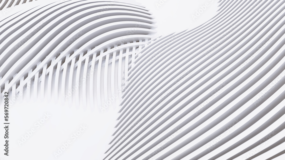 Abstract Curved Shapes. White Circular Background. Abstract Curved Shapes. White Circular Background.