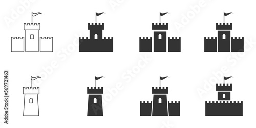 Fotografiet Castle icon set. Vector illustration.