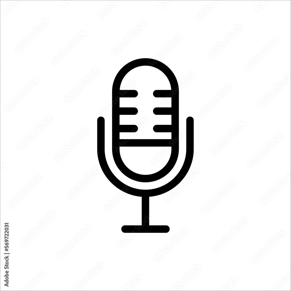 Microphone vector icon set isolated on white background. Microphone vector icon set isolated on white background.