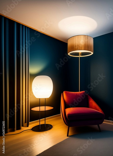 congenial room design, minimalistic.