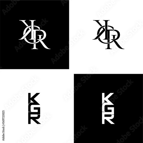 kgr typography letter monogram logo design set photo