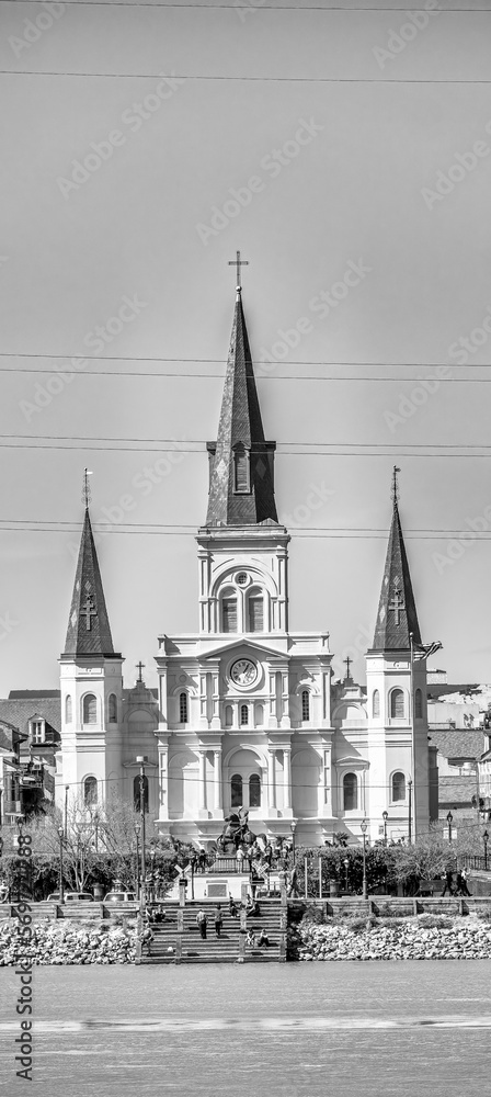 Saint Louis Cathedral, New Orleans on a sunny day, Louisiana