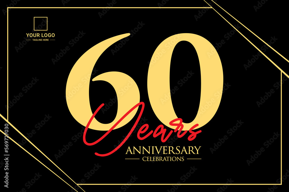 60th anniversary celebration logo design concept. Logo Vector Templates