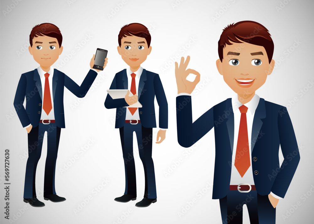 Office worker with different poses Office worker with different poses