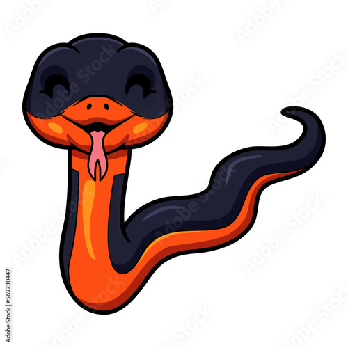 Cute ring necked snake cartoon