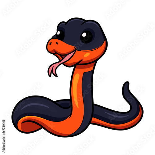 Cute ring necked snake cartoon