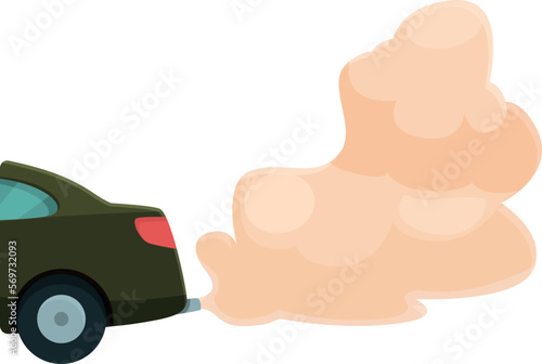 Idle car smoke icon cartoon vector. Vehicle gas. Pipe air