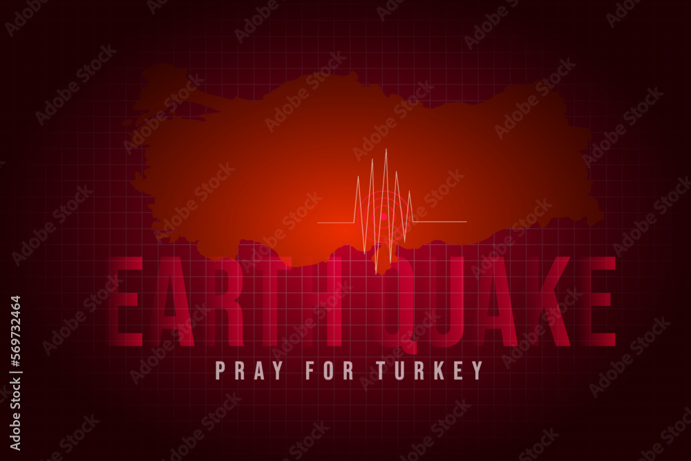Turkey earthquake on February 6, 2023. Pray for Turkey background banner. Vector art illustration