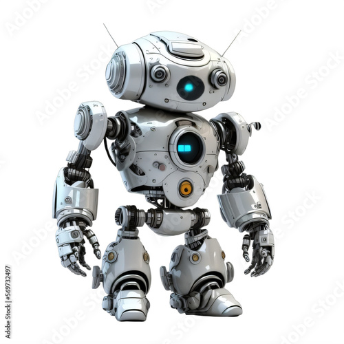 robot on a transparent background png isolated Generative Ai