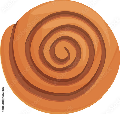 Cinammon swirl icon cartoon vector. Roll bun. Sweet cake