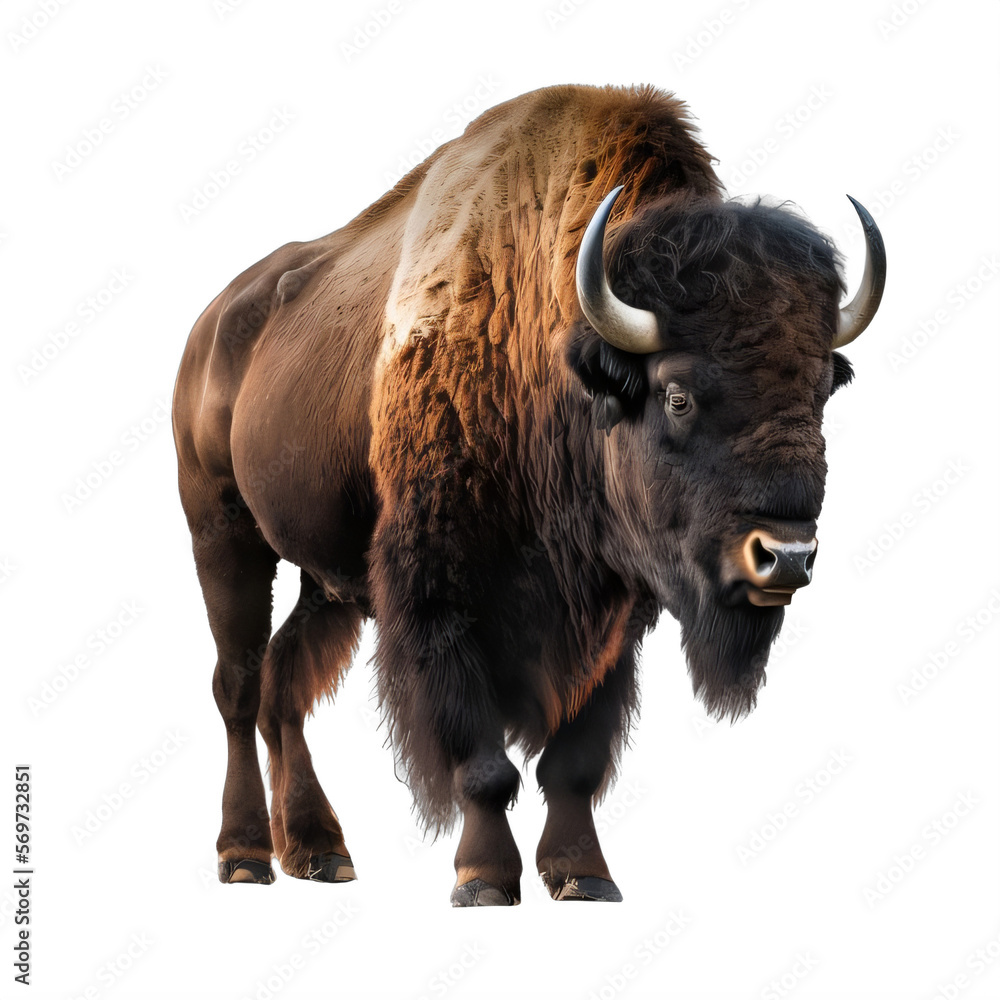 buffalo on a transparent background png isolated Generative Ai buffalo on a transparent background png isolated Generative Ai