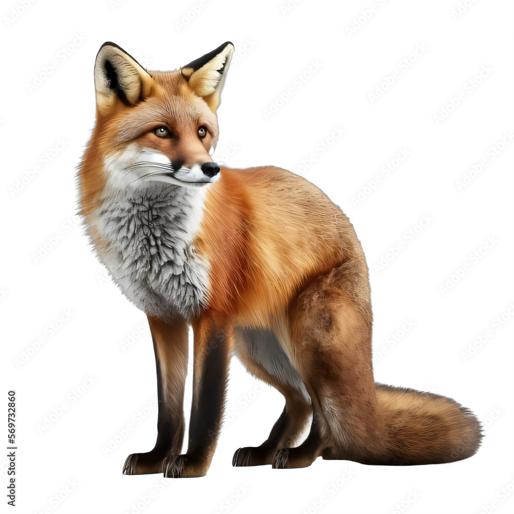 fox on a transparent background png isolated Generative Ai