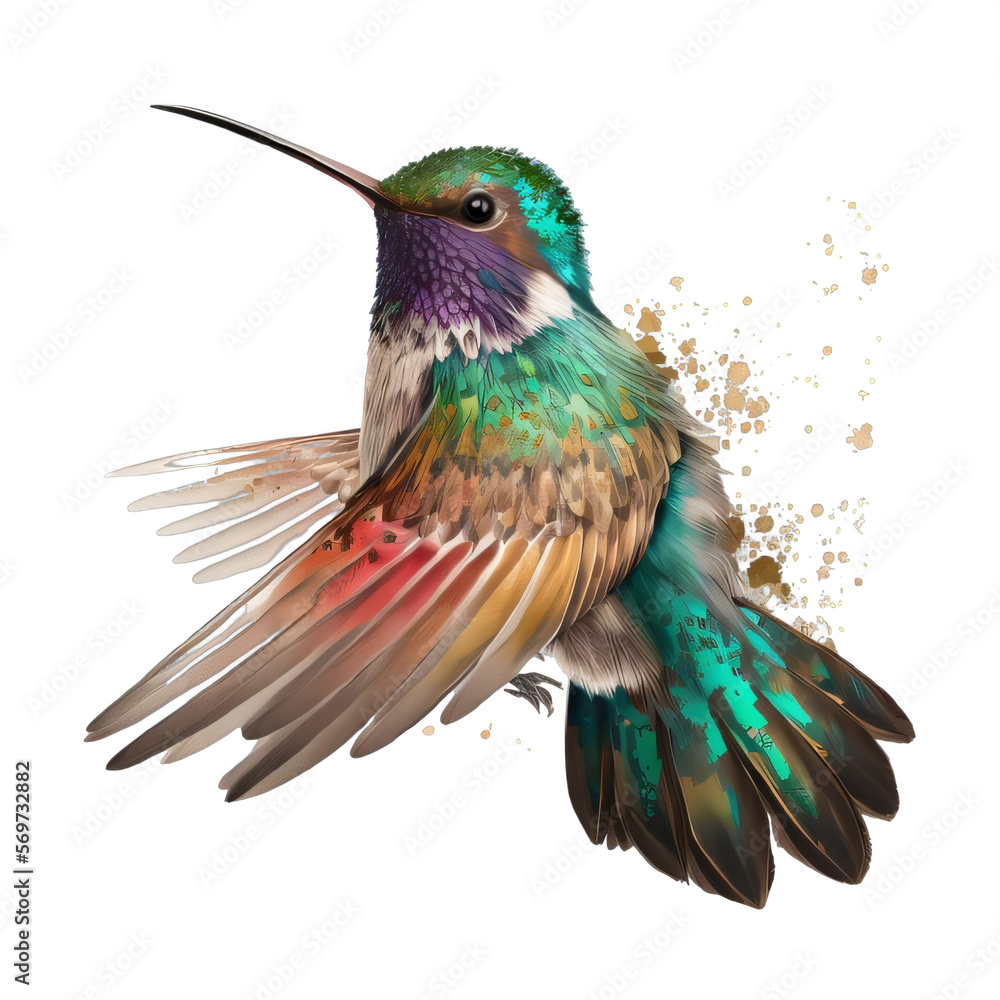Obraz premium hummingbird on a transparent background png isolated Generative Ai