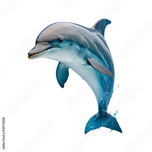 Wallpaper Mural dolphin  on a transparent background png isolated Generative Ai