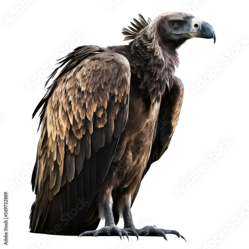 vulture on a transparent background png isolated Generative Ai photo