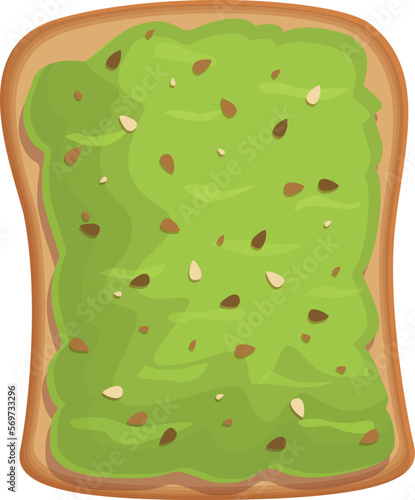 Avocado toast icon cartoon vector. Bread food. Wheat meal