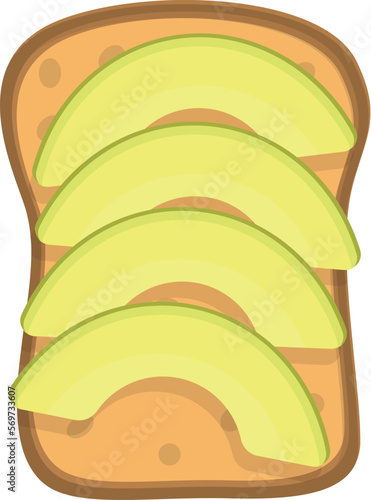 Piece avocado toast icon cartoon vector. Slice meal. Food healthy