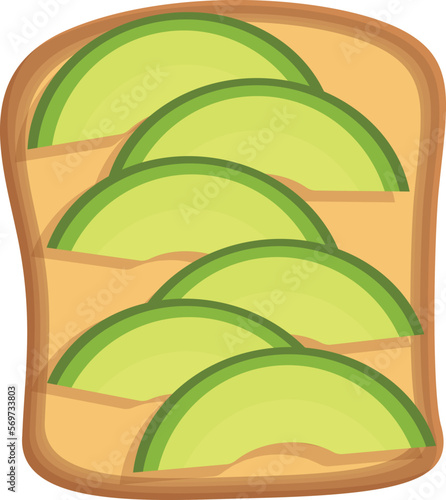 Cook avocado toast icon cartoon vector. Food meal. Vegan piece