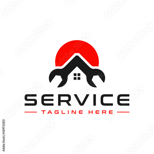 home repair service illustration logo