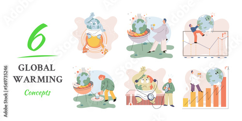 Climate change weather global greenhouse warming risks metaphor concept. Save planet. Compared planet with renewable eco resources consumption global warmings burning alternative. Environment Day