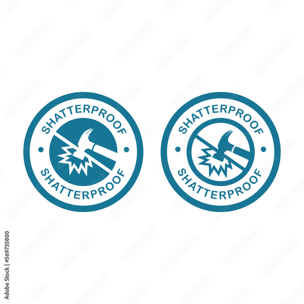 Shatterproof with glass logo vector design. Suitable for product label Shatterproof with glass logo vector design. Suitable for product label
