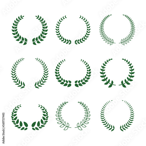 set of laurel wreath vector