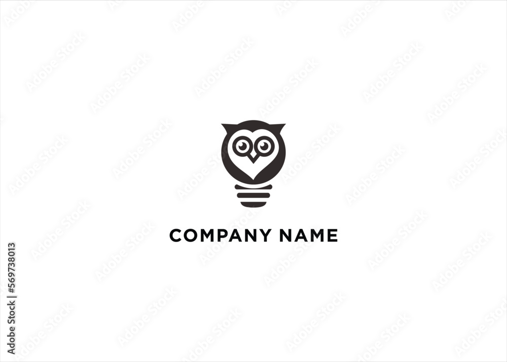 Owl bulb lamp idea creative logo Owl bulb lamp idea creative logo